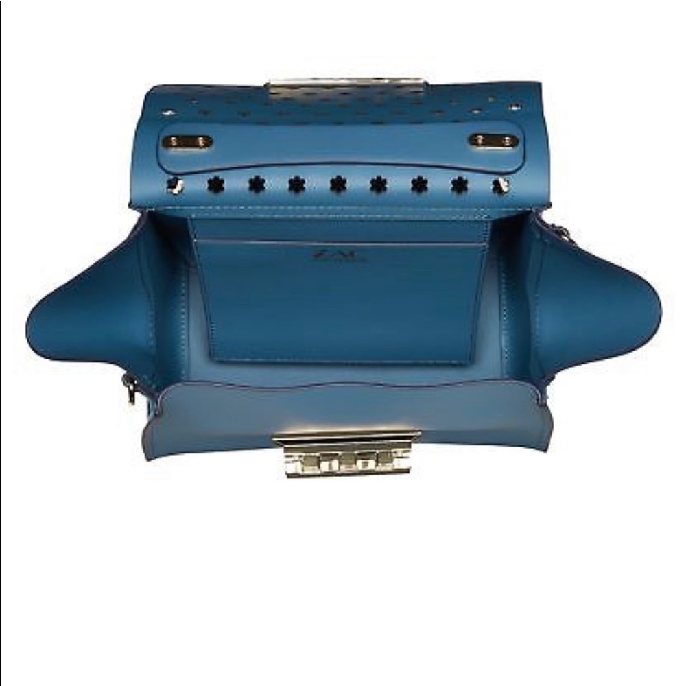 Zac Zac Posen Eartha Blue Perforated Flowers Bag - Picture 4 of 5